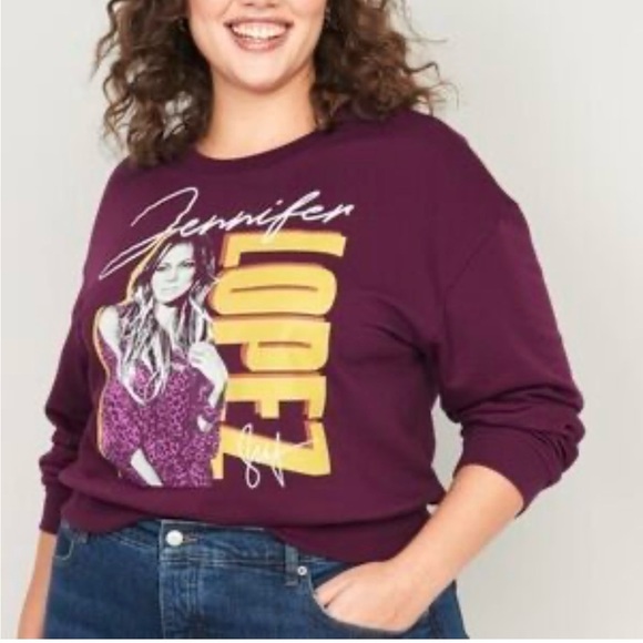 Old Navy Jennifer Lopez Cropped Sweat Shirt-Crew Neck-Dropped Sleeves-Size 4X - Picture 2 of 12